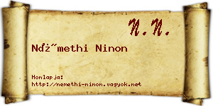 Némethi Ninon névjegykártya
